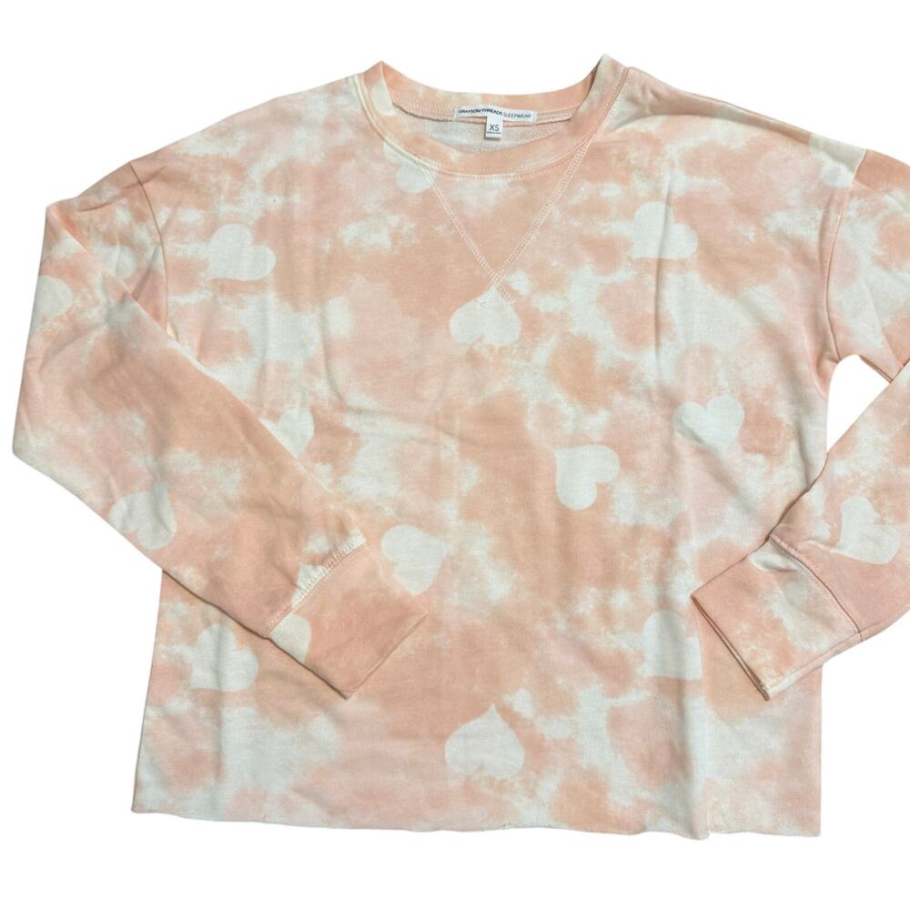 Grayson Threads Pink Tie-Dye Hearts Valentine's Day Sweatshirt - Large - NWT